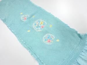 正絹　振袖用　絞り　刺繍　帯揚げ